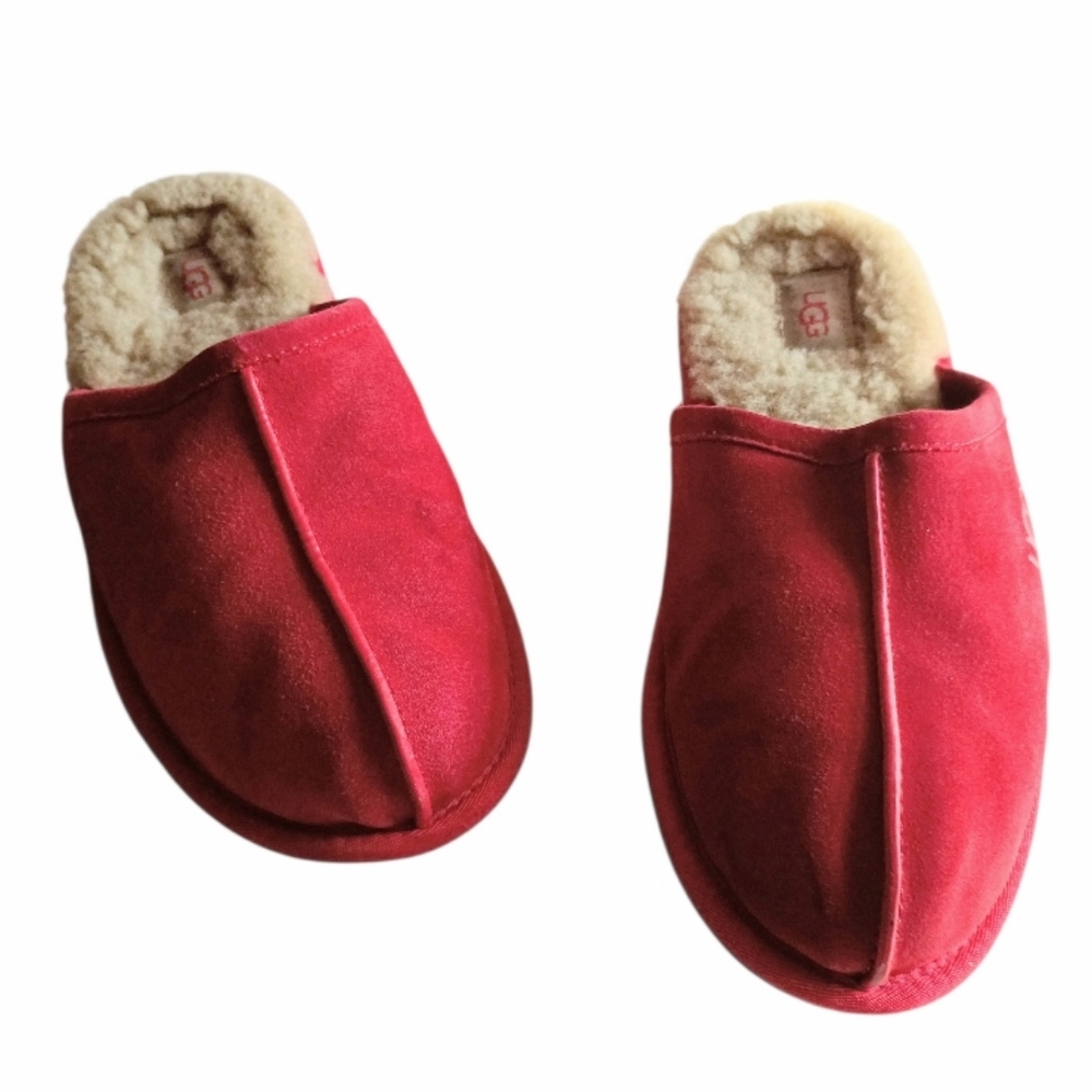 UGG Mens Scuff Slippers Samba Red Slippers Sz 10 - Picture 3 of 6